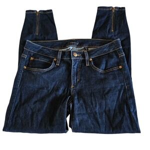 Bebe Women's Back Zip-Up Ankles‎ Blue Denim Jeans-Size 30 Y2K